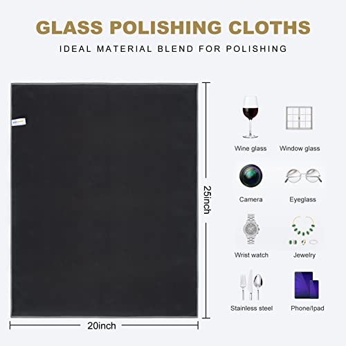 SINLAND Microfiber Glass Polishing Cloths Cleaning Rag 20x25In 2Pack Black - color: Black, size: 20Inchx25Inch 2Pcs