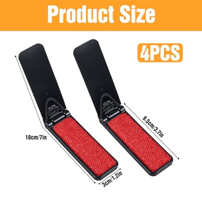 4 Pack Foldable Lint Brush for Clothes, Portable Travel Size Lint Remover Brush Reusable Mini Lint Remover Brushes Compact Lints Removal Tool for Sofa Clothes Pet Hair
