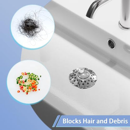 Bathtub Drain Stopper, Tub Stopper with Bathtub Drain Hair Catcher, Universal 2 in 1 Bathroom Sink Stopper for 1.26-1.6 Inch Drain Holes