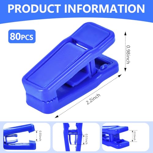 KISEER 80 Pcs Plastic Baby Hanger Clips Slim-line Finger Clips Set for Clothes Hanger Velvet Hanger (Blue) - color: Blue, size: 80 Pcs
