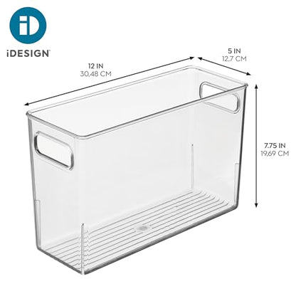 iDesign Tall Plastic Storage Bin with Handles, Set of 2, Clear - style: Pack of 2
