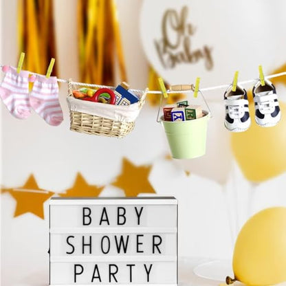 60Pcs Mini Clothespins for Baby Shower Games Yellow Clothes Pins 1.4 Inch - color: Yellow