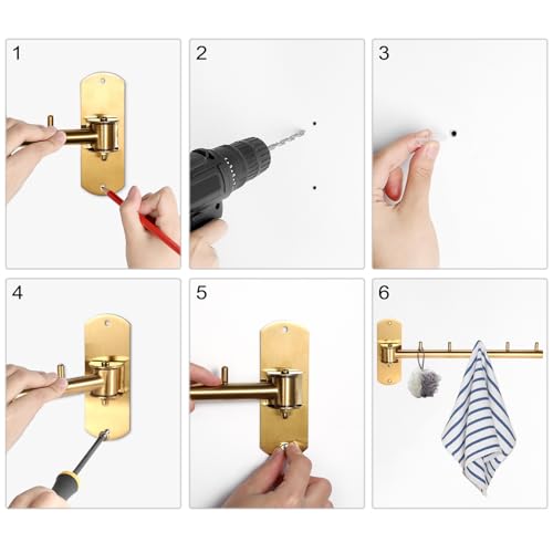 Sumnacon Clothes Rack,2 Pcs Stainless Steel Wall Mounted Clothes Hanger - size: 11.2x4.7x2.4 Inch