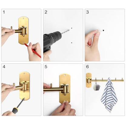 Sumnacon Clothes Rack,2 Pcs Stainless Steel Wall Mounted Clothes Hanger - size: 11.2x4.7x2.4 Inch