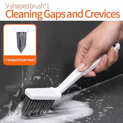 16PCS Crevice Cleaning Brush Set - Multi-Purpose Grout Cleaner Brush for Deep Cleaning Gap, Hard Bristle Scrub Brushes Tools, Cleaning Supplies for Household Use,Window, Kitchen, Bathroom