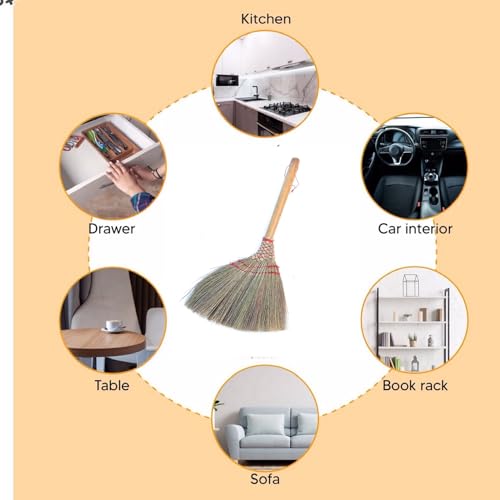 13 inch of Handmade Small Duster Brush Broom by SN Skennova - Eco-Friendly, Lightweight, and Versatile Cleaning Tool for Floor, Sofa, Car, Corners, and More - style: Style B