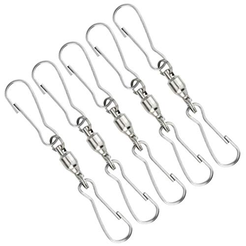 30 Pack Swivel Dual Clips, 2.76" Length Smooth Spinning Dual Clip Spiral Wind Spinner Hangers Twist Hanging Hooks for Windsocks, Plant, Flower, Bird Feeder, Kites, Lights, Flags, Lanterns, Party