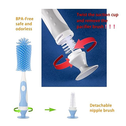 Chemimoso Baby Bottle Brush, Water Bottle Brush Cleaner, Cup Brush - color: Grey 1