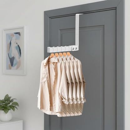 4 Pack Over The Door Hooks Hanger, Foldable Clothes Drying Rack, Space Saving Door Hanger for Clothing, Towels, Coats in Bedroom Bathroom Laundry Room