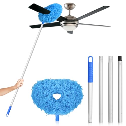 FONUNO Ceiling Fan Cleaner Duster High Ceiling Extended Fan Blade Cleaner - color: Blue