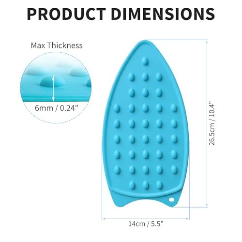 2 Pcs Silicone Iron Rest Pad, Blue/Rose Red - color: Blue & Rose Red