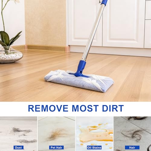 2-in-1 Mops for Floor Cleaning, Dry and Wet Multi, Disposable Dry Wet Cloth | Embedded Design, Universal Filling, Multi Surface Cleaning Entry-Level Kit for Pet Hair, Dust, 36"-51"