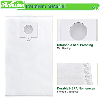 Anewise Type Q/C Canister Vacuum Bags 53292 for Kenmore 600 Series 81214 - style: 53292-6P