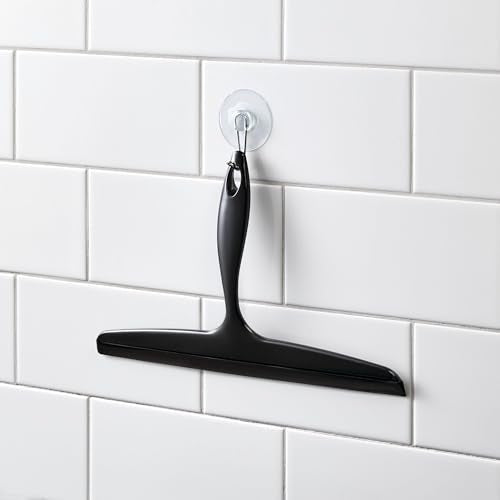 iDesign Bathroom Plastic Shower Squeegee, Black - color: Black, style: Pack of 1