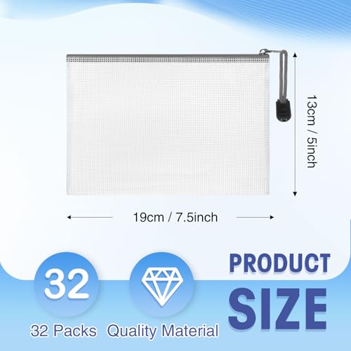 Jetec 32 Mesh Zipper Bags Bikini, Grey, 7.5 x 5 Inch, 32 Pcs - color: Grey, size: 7.5 x 5 Inch