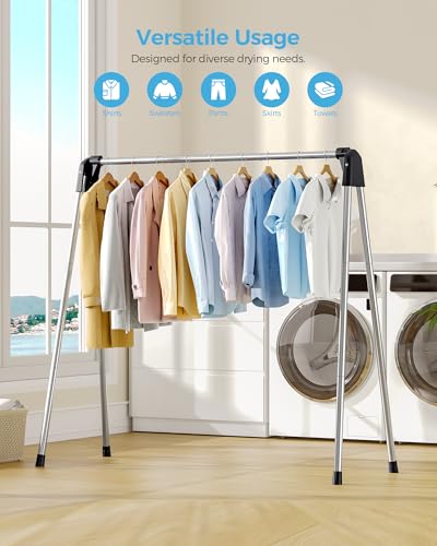 APEXCHASER Clothes Drying Rack Foldable, Portable Clothes Airer, 48" H - size: 48 inch New
