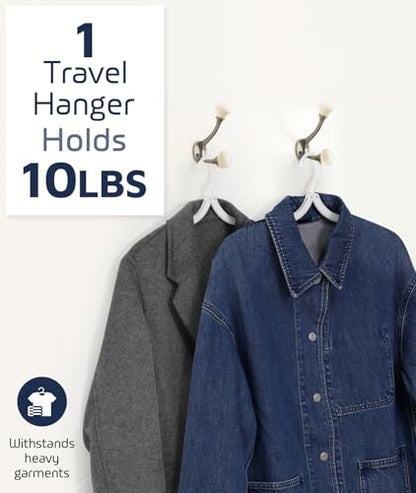 20 Pcs Travel Hangers, Cruise Ship Essentials Foldable Hangers Plastic Travel Essentials, Portable Cruises Must Haves 2026 for Suitcase, RV Camping Airplane Europe Vacation Essential, White - color: White