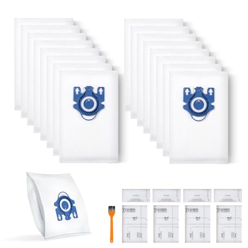 Rowhalf 16 Pack 3D Airclean Dust Bags for Miele GN C1 C2 C3 S2 S5 S8 Vacuum - size: 16 Pack- GN