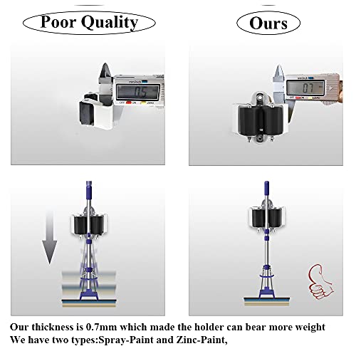 3-H Broom Holder Wall Mount 50 Pack, Stainless Steel Mop Hanger with Screws - color: Matte Black, size: 50