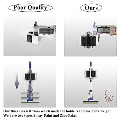 3-H Broom Holder Wall Mount 50 Pack, Stainless Steel Mop Hanger with Screws - color: Matte Black, size: 50