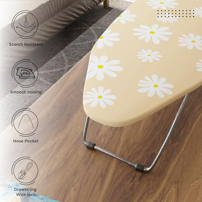 Encasa XO Ironing Board Cover and Pad, Thick Felt 28"x12" - color: Daisy Beige, size: Mini (28"x12")