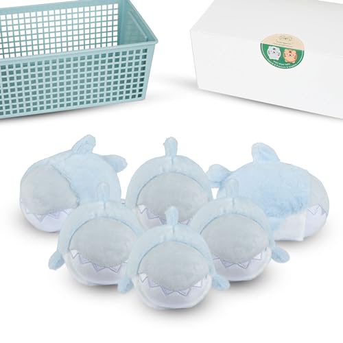 XL Size Wool Dryer Balls 6 Pack- Over 2000 Loads,Whale Shark Appearance,100% Pure New Zealand Wool,Hypoallergenic,Reduces Cloth Wrinkles, and Saves on Drying Time,Cute Pet Plush Toys - color: Blue