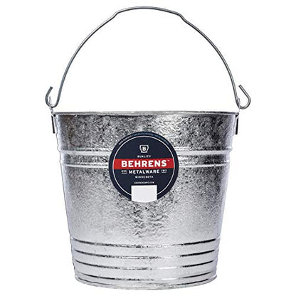 Behrens 1214GS Galvanized Steel Utility Pail, 14-Quart, Gray - size: 14 quarts, style: Hot Dipped