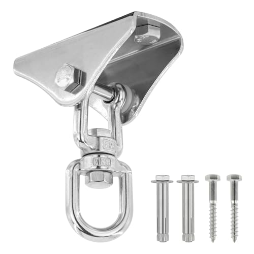 Heavy Duty Swing Hangers for Wooden Sets 2000 LB Capacity 360 Swivel Stainless Steel Swing Hardware for Porch/Playground/Yoga/Heavy Bag - color: 1 Pack, size: Ring