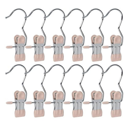 15/30Pcs Upgrade Double Head Clamp Dipped Clothespin for Laundry Hooks with Clips, Boot Holder, Hanging Clips, Portable Multifunctional Hangers Single Clip Space Saving for Jeans, Hats (30, Pink) - color: Pink
