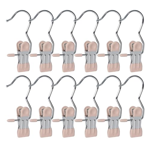 15/30Pcs Upgrade Double Head Clamp Dipped Clothespin for Laundry Hooks with Clips, Boot Holder, Hanging Clips, Portable Multifunctional Hangers Single Clip Space Saving for Jeans, Hats (30, Pink) - color: Pink