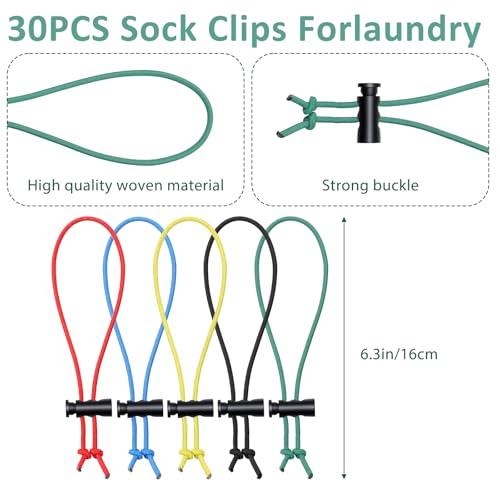 30PCS Sock Clips for Laundry, Your Socks Laundry Stocking Tie Clips Sock Tie Clip, Socks Clip for WashingSock Stocking Organizer Laundrys Sock-Holder for Washing Machine and Dryer