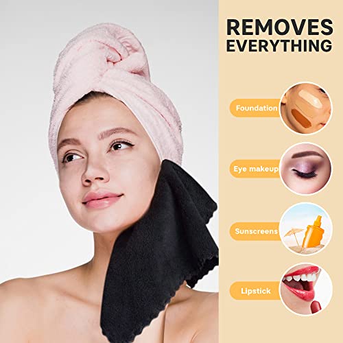SUNLAND Microfiber Face Cloth 12inchx12inch 6 Pack Black - color: Black - 12x12, size: 6 Count (Pack of 1)