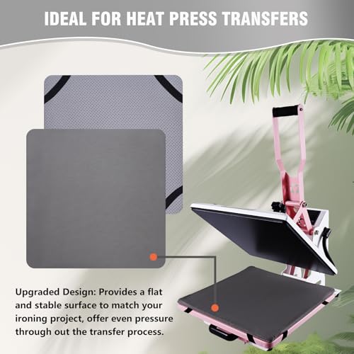 BetterSub Heat Press Mat, 15'' x 15'' Thick Heat-Resistant Foam for Protective Heat Transfer Machine Replacement Pad, Washable Base for HTV Craft Vinyl Ironing Insulation Transfer