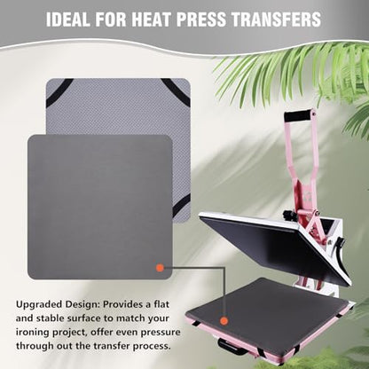 BetterSub Heat Press Mat, 15'' x 15'' Thick Heat-Resistant Foam for Protective Heat Transfer Machine Replacement Pad, Washable Base for HTV Craft Vinyl Ironing Insulation Transfer