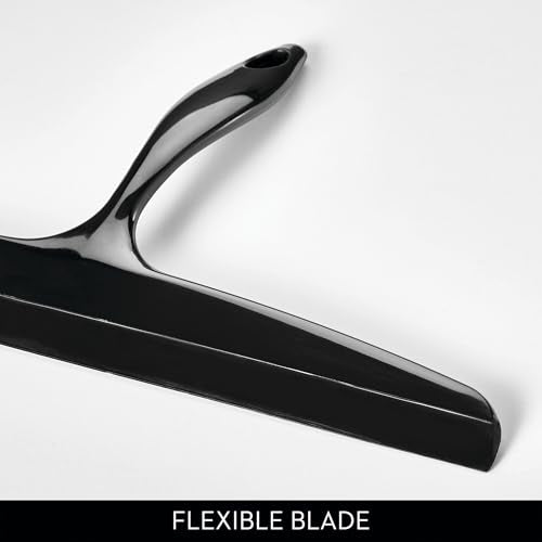 iDesign Bathroom Plastic Shower Squeegee, Black - color: Black, style: Pack of 1