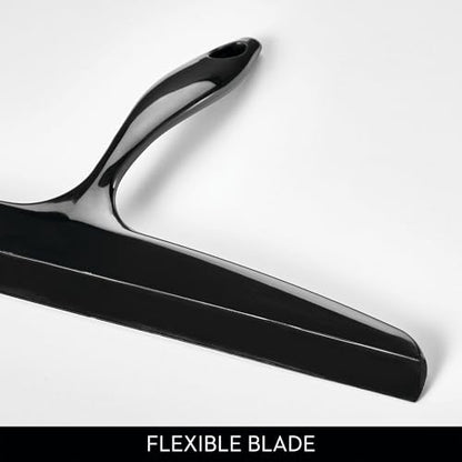 iDesign Bathroom Plastic Shower Squeegee, Black - color: Black, style: Pack of 1