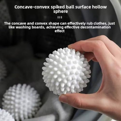 4 Pack Reusable Laundry Balls for Washing Machine - Spiked Dryer Balls to Remove Pet Hair and Lint - Anti-Winding & Anti-Knotting Laundry Scrubber, Softens Clothes and Reduces Wrinkles - 2.36", White
