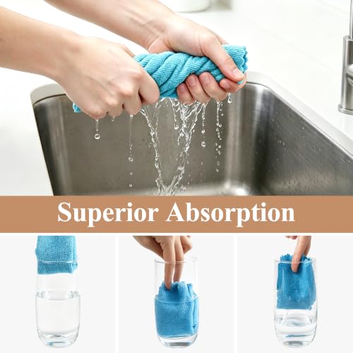 30 Pack Microfiber Cleaning Cloths, Dish Towels for Kitchen, Car, Bathroom - color: Blue