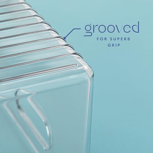 Plastic Food Storage 2 Pack Clear Container Bin with Handles for Organizing Kitchen, Pantry, Refrigerator, Freezer, Pantry, Cabinet, Closet, Bathroom. 16”x8”x5” - size: 16x8x5