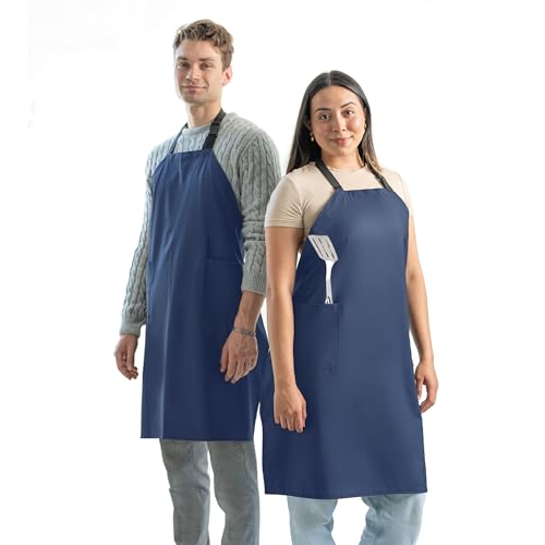 Ravill Waterproof Aprons For Men and Women with Pockets - color: Blue