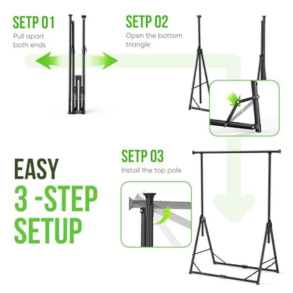 MAXLEAD HOME Clothes Rack Foldable Clothing Rack, 64.5''H Collapsible Garment Rack with 4 levels Adjustable Height, Portable Coat Rack for Travel, Camping, Drying, RV, Indoor, Outdoor, Easy Assemble