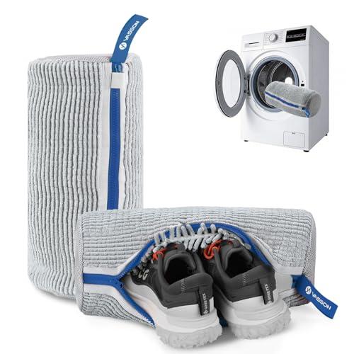 VASSON Shoe Washing Machine Bag, 2 Pack XL Laundry Bags for Sneakers - color: 2Pack Cool Grey / Klein Blue