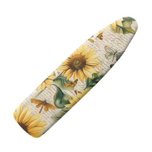15x54 Inch Ironing Board Cover - Elastic Edge and Cozy Nose Pocket, Sunflower Dragonfly Printed Ironing Board Covers, Heat Reflective Coating Ironing Board Cover, Scorch Stain Resistant - color: Sunflower Dragonfly - Multi