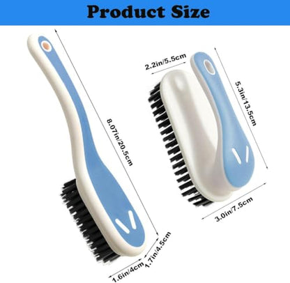 Gentle Scrubbing Tool Set for Laundry and Household Stain Removal, Handheld Scrubbers for Shoes, Clothes, Carpets, Bathroom Tiles, Blue, 2 Pack (Blue) - color: Blue