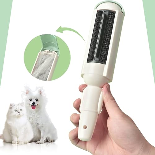 Reusable Pet Hair Remover Roller for Furniture, Clothes & Carpet – Durable ABS Material, Easy Clean Lint Roller for Dogs & Cats – Eco-Friendly & No Adhesive Needed (Green) - color: Green