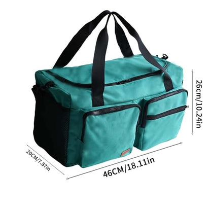 Large Capacity Duffel Bag Adjustable Strap Peppermint Blue Travel Sports - color: Peppermint Blue