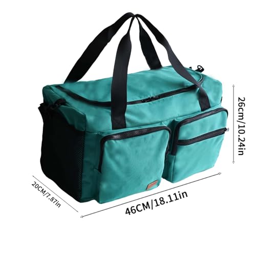 Large Capacity Duffel Bag Adjustable Strap Peppermint Blue Travel Sports - color: Peppermint Blue