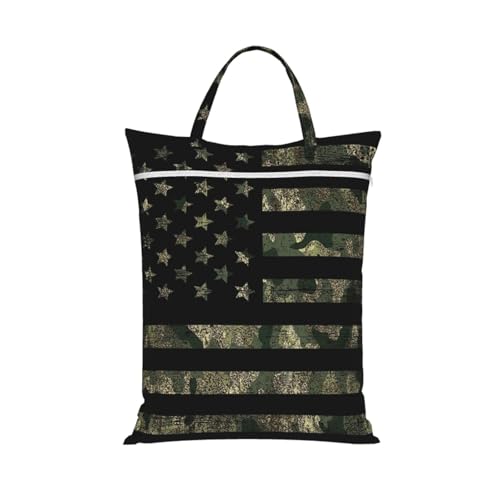 Camo Camouflage Hunting American Flag Travel Laundry Bags Cloth Diaper Wet Bags Handle Washable Dirty Clothes Bags Wet Dry Bag Suitcase Gym Swimming Pool College Dorm Wet Bag - color: 1 PC28, size: One Size
