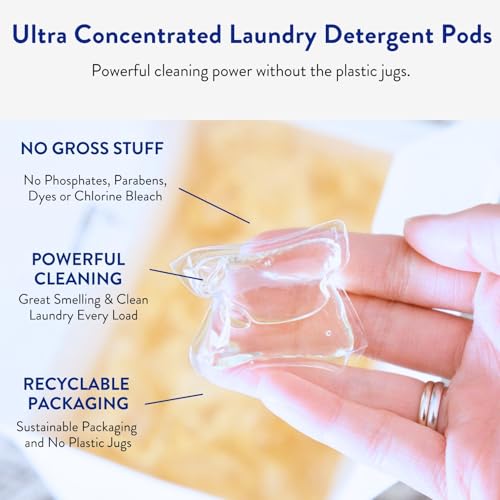 The Clean People Laundry Detergent Pods - Hypoallergenic Laundry Pods - Ultra Concentrated, Recyclable Packaging, Stain Fighting - Fresh Scent, 32 Pack - size: 32 Count