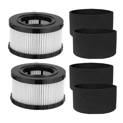 2 Pcs DC5151H HEPA Filter Compatible with DEWALT Wet Dry Vacuum - size: 2 Pack + 4 Foam Filters
